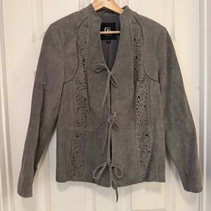 Like New Vintage Rare Chi by Carlos Falchi Laser Cut Tie Front Jacket